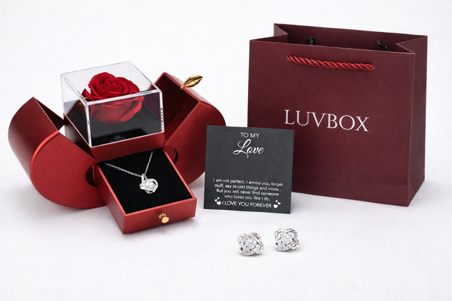 White Gold Earring - Valentine's Day Gift