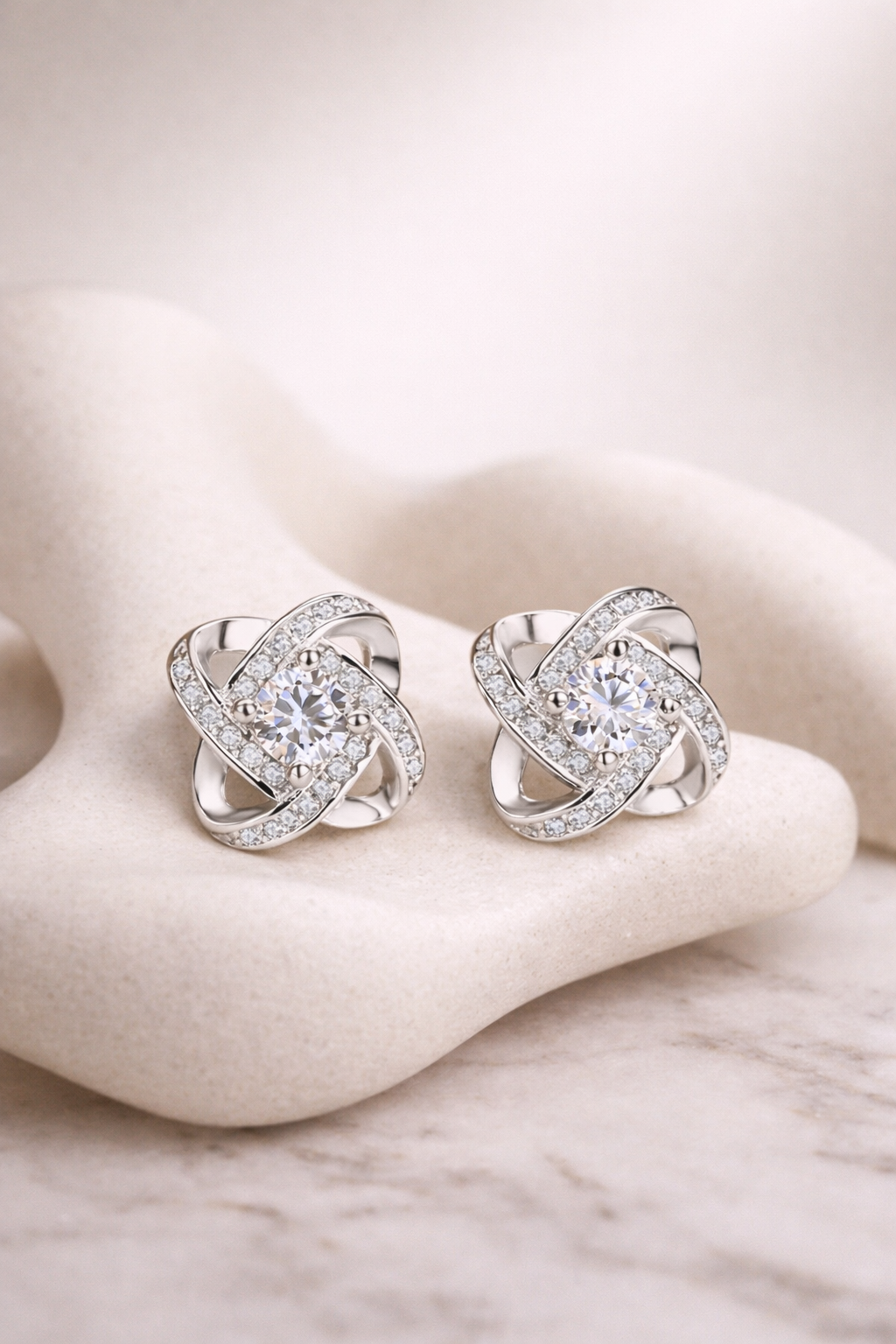 White Gold Earring - Valentine's Day Gift