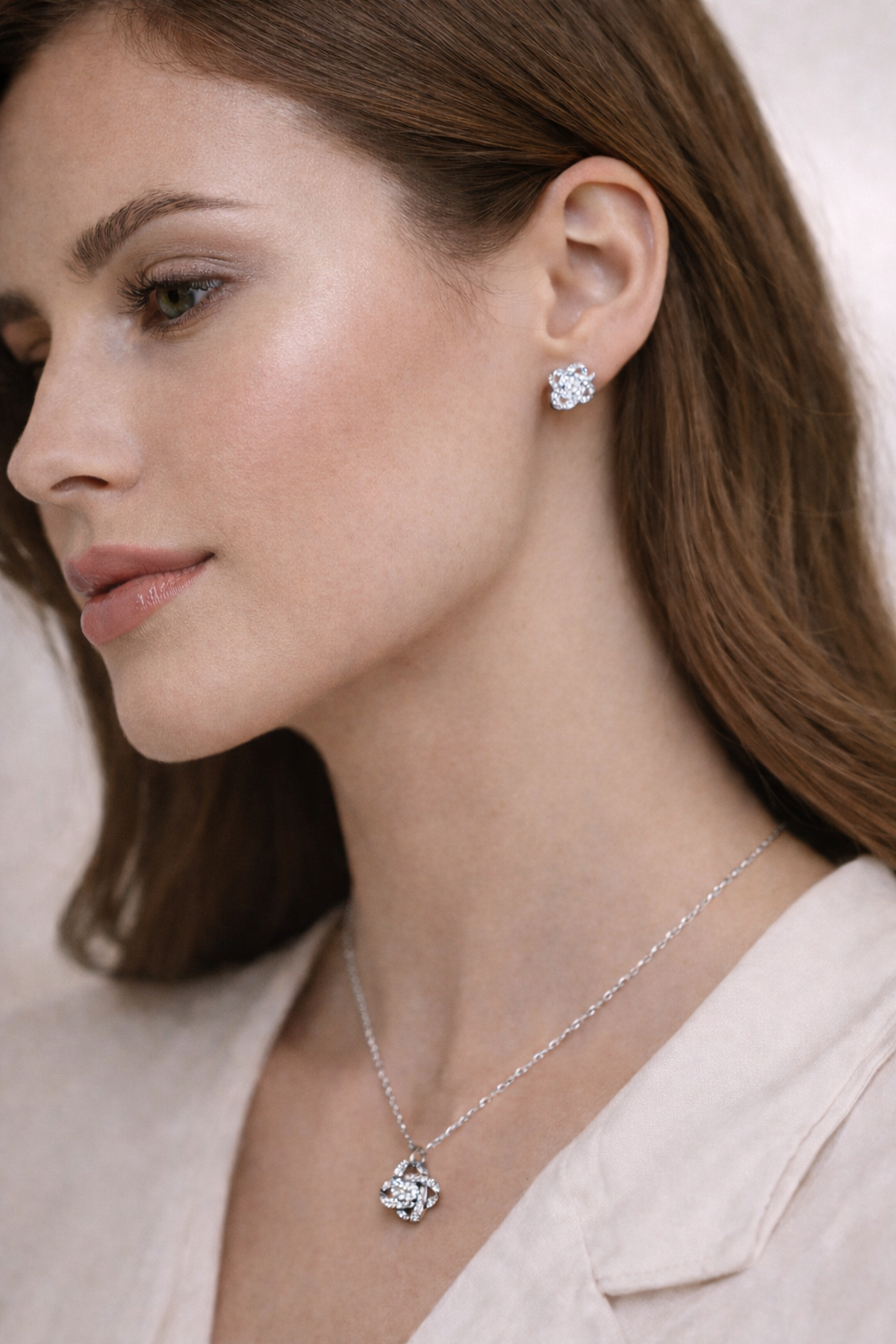 White Gold Earring - Valentine's Day Gift