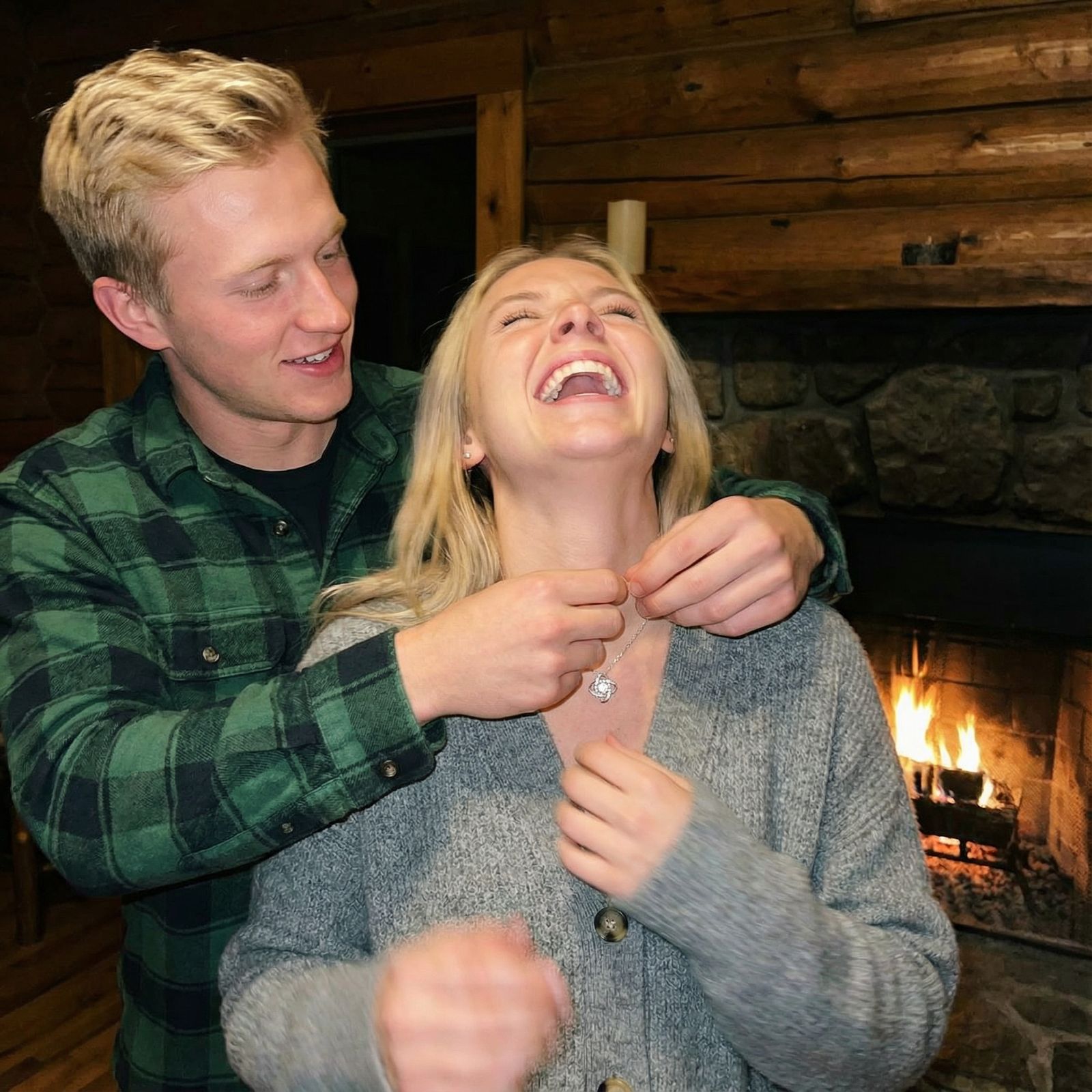 White Gold Necklace With Real Rose